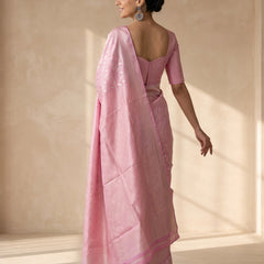 Sanna Cotton Baby Pink Saree