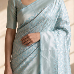 Sanna Cotton Blue Saree