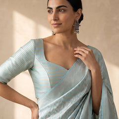Sanna Cotton Blue Saree