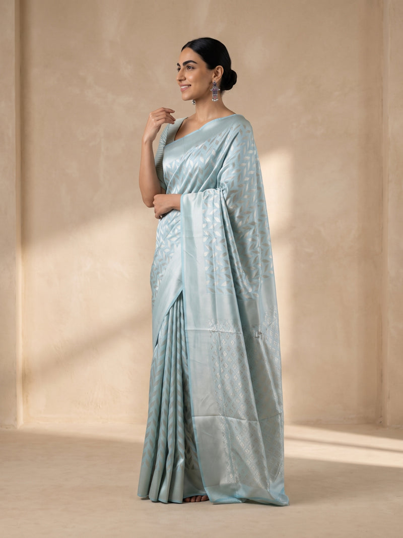 Sanna Cotton Blue Saree