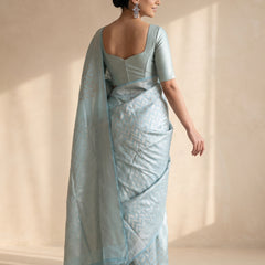 Sanna Cotton Blue Saree