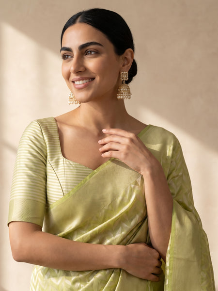 Sanna Cotton Green Saree