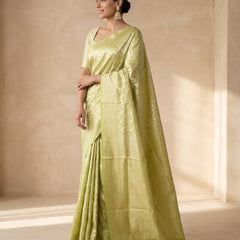 Sanna Cotton Green Saree
