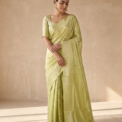 Sanna Cotton Green Saree