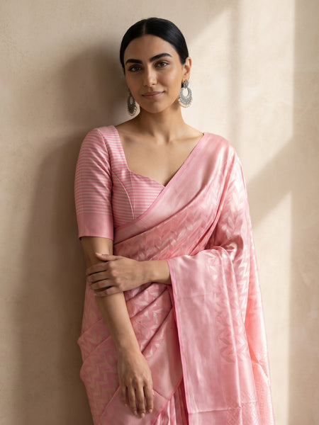 Sanna Cotton Pink Saree