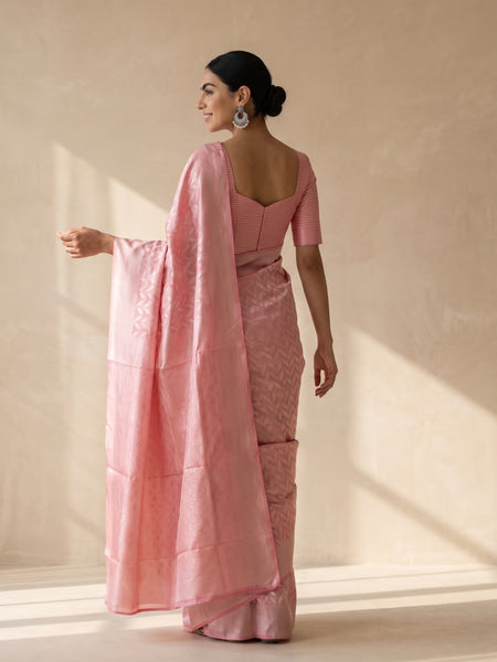 Sanna Cotton Pink Saree