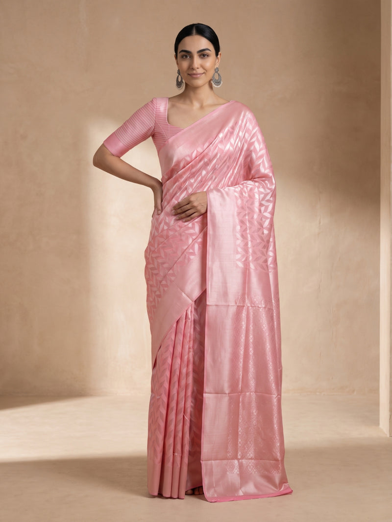 Sanna Cotton Pink Saree