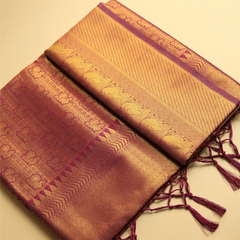 Swarna Silk Purple Gold Saree
