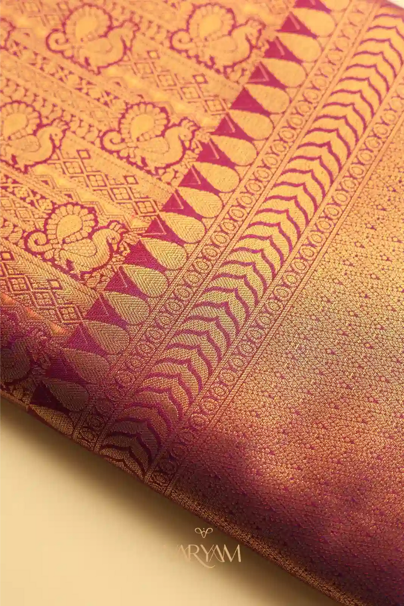 Swarna Silk Purple Gold Saree