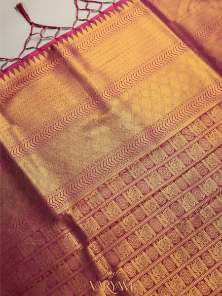 Swarna Silk Purple Gold Saree