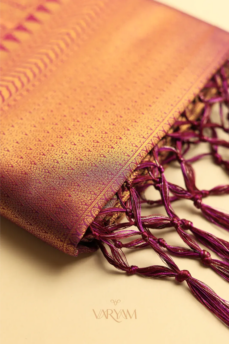 Swarna Silk Purple Gold Saree