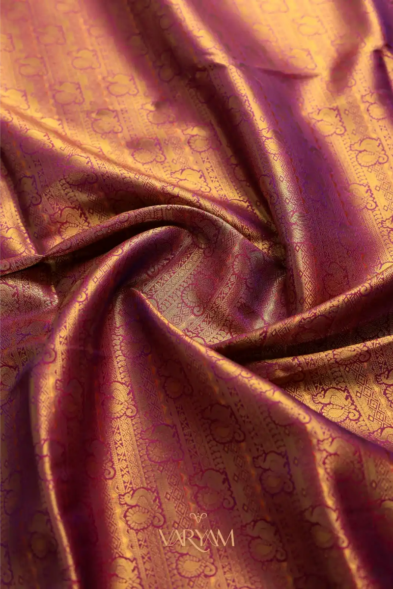 Swarna Silk Purple Gold Saree