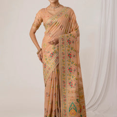 Mandira Cotton Peach Saree