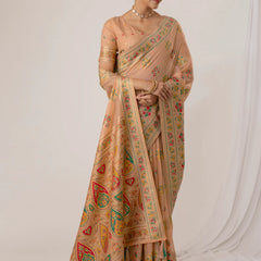 Mandira Cotton Peach Saree