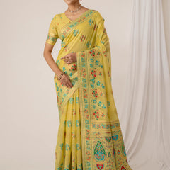 Mandira Cotton Yellow Saree