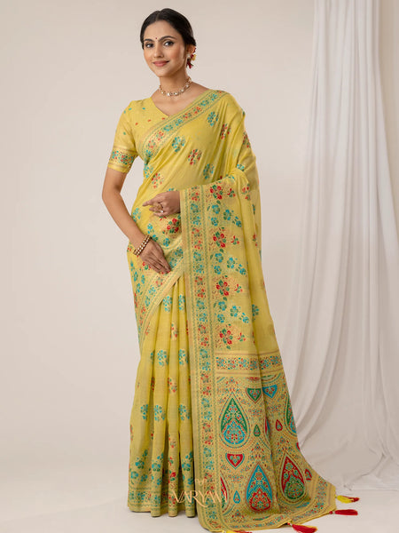 Mandira Cotton Yellow Saree
