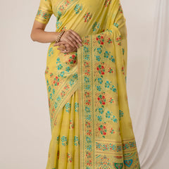 Mandira Cotton Yellow Saree