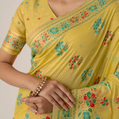 Mandira Cotton Yellow Saree