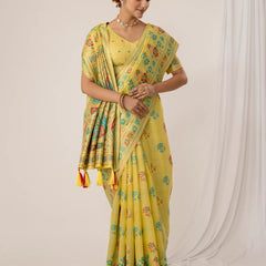 Mandira Cotton Yellow Saree