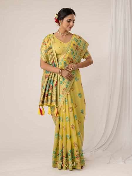 Mandira Cotton Yellow Saree