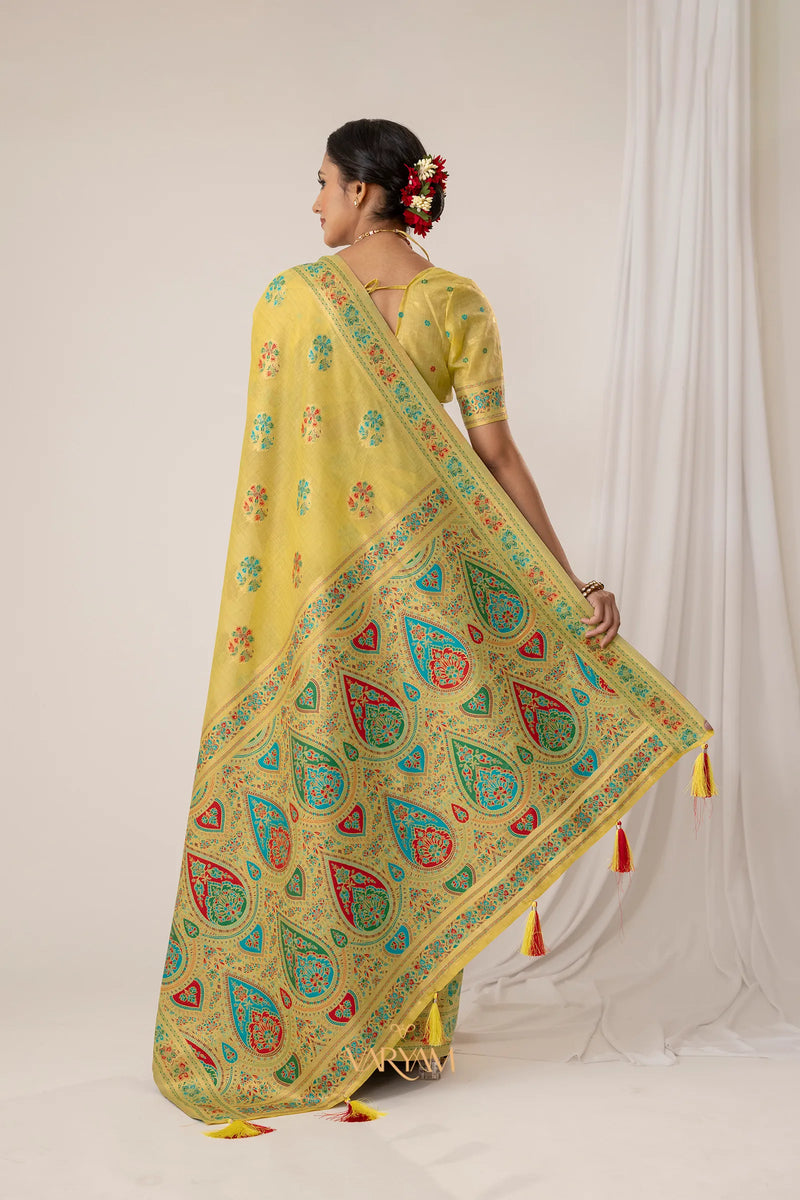 Mandira Cotton Yellow Saree