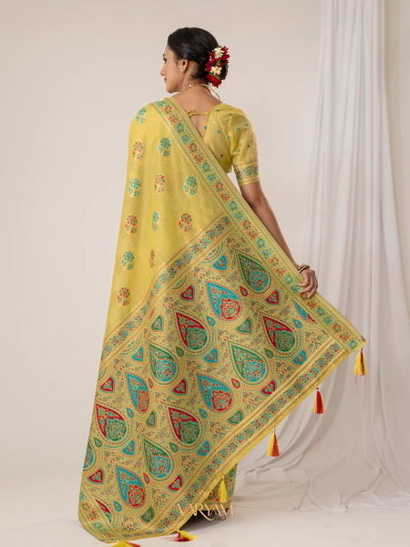 Mandira Cotton Yellow Saree