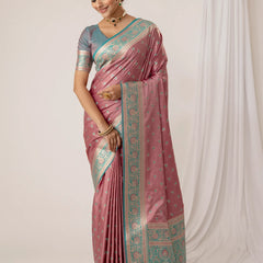 Ruhani Pink Satin Saree