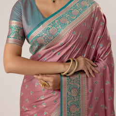 Ruhani Pink Satin Saree