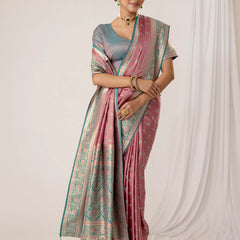 Ruhani Pink Satin Saree