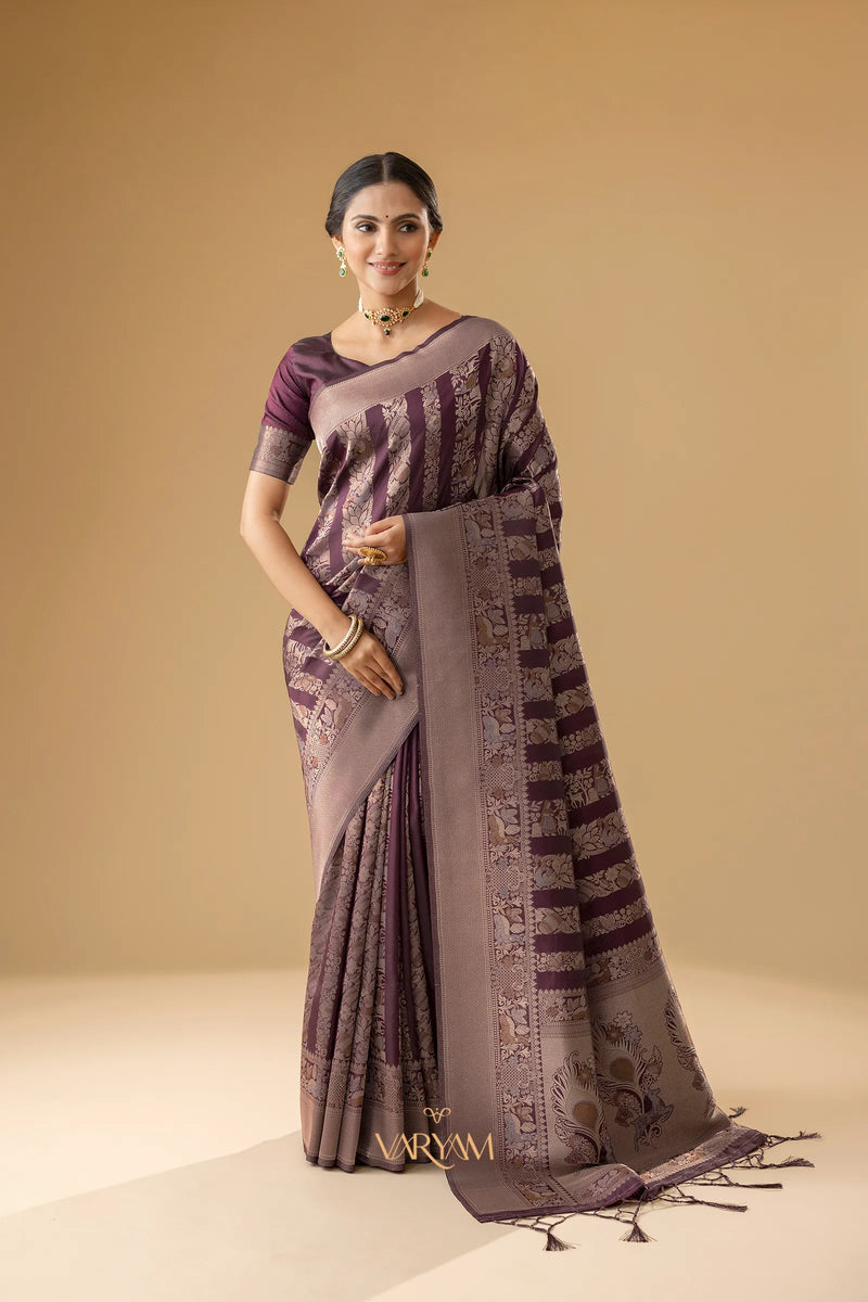 Rekha Silk Wine Saree
