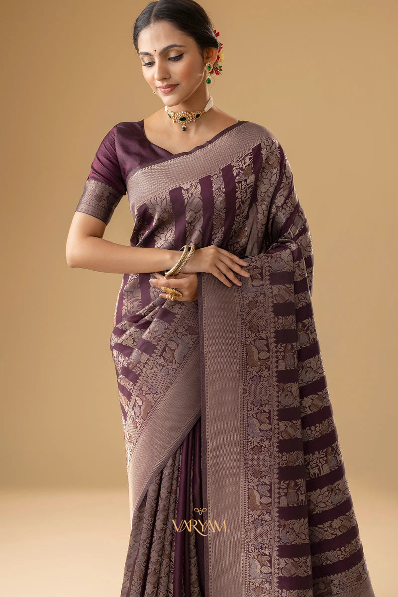 Rekha Silk Wine Saree