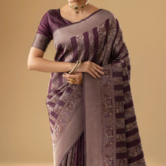 Rekha Silk Wine Saree