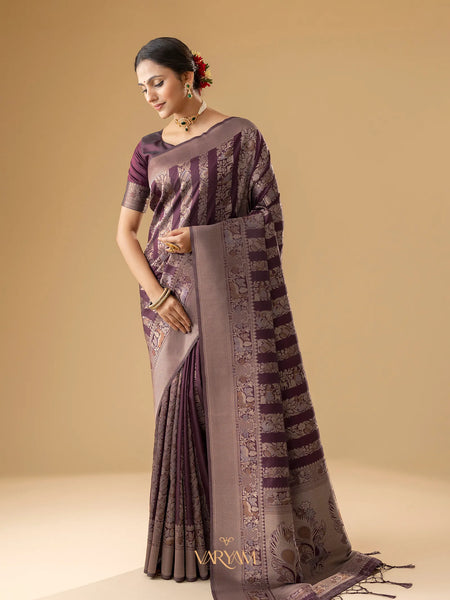 Rekha Silk Wine Saree
