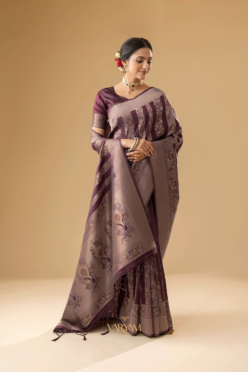 Rekha Silk Wine Saree
