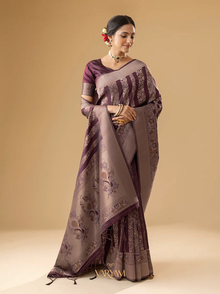 Rekha Silk Wine Saree