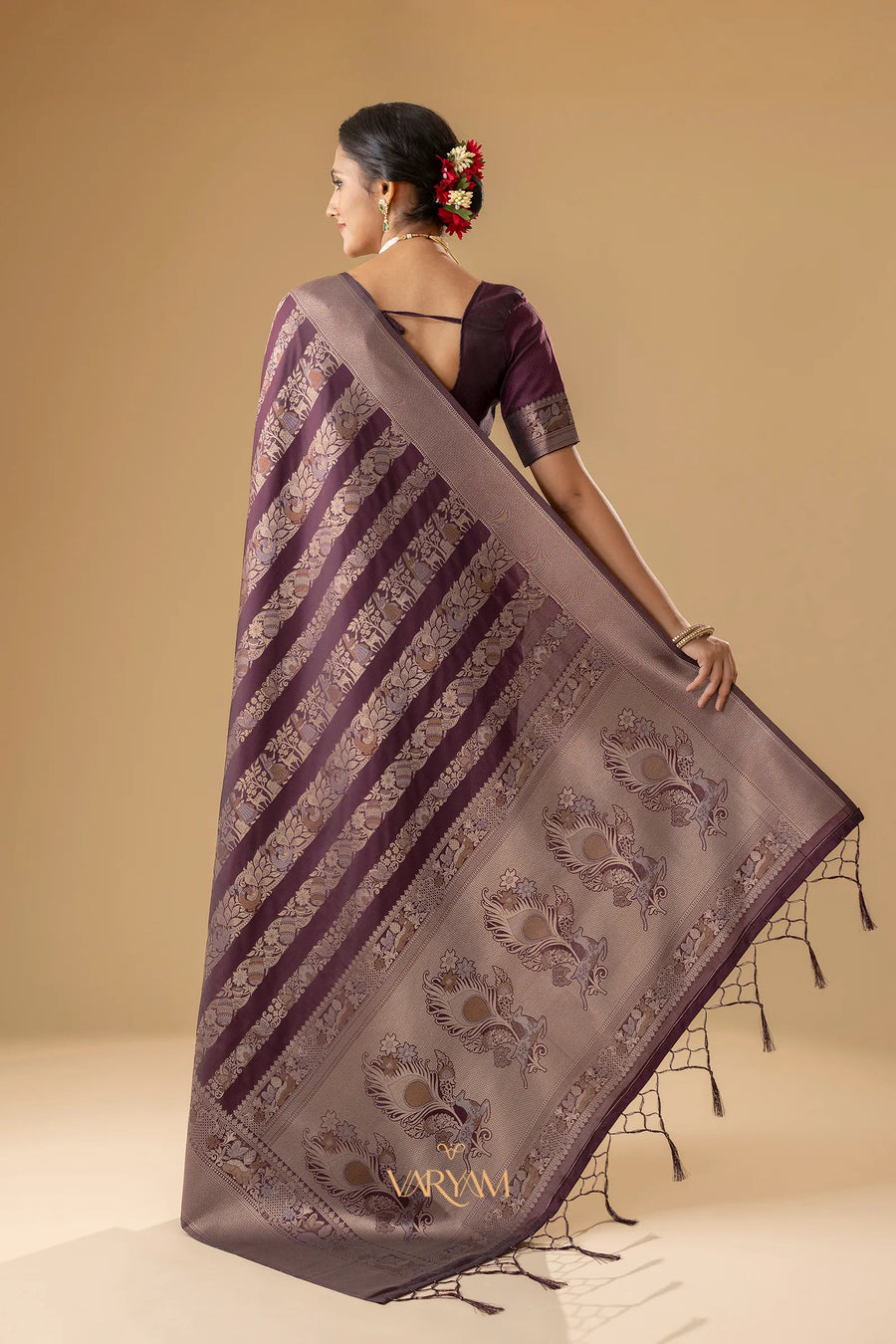 Rekha Silk Wine Saree