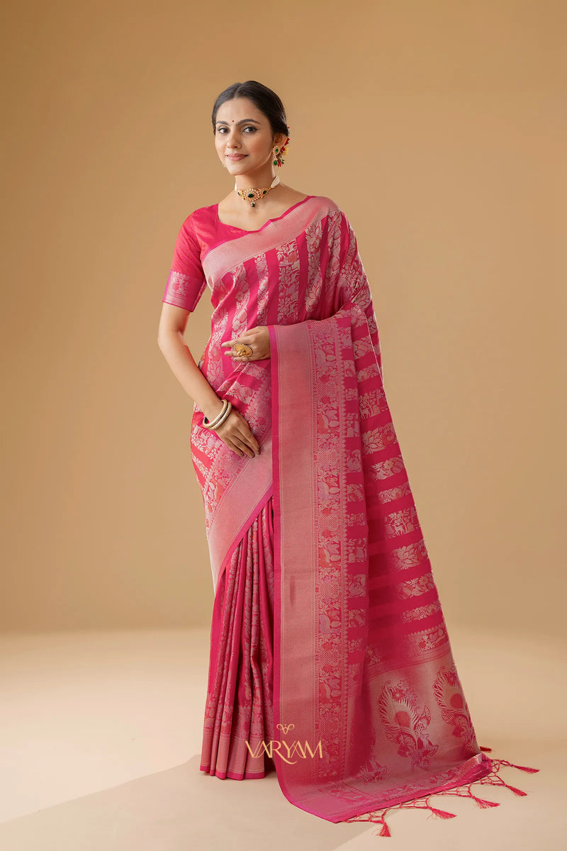 Rekha Silk Pink Saree