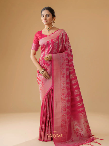 Rekha Silk Pink Saree