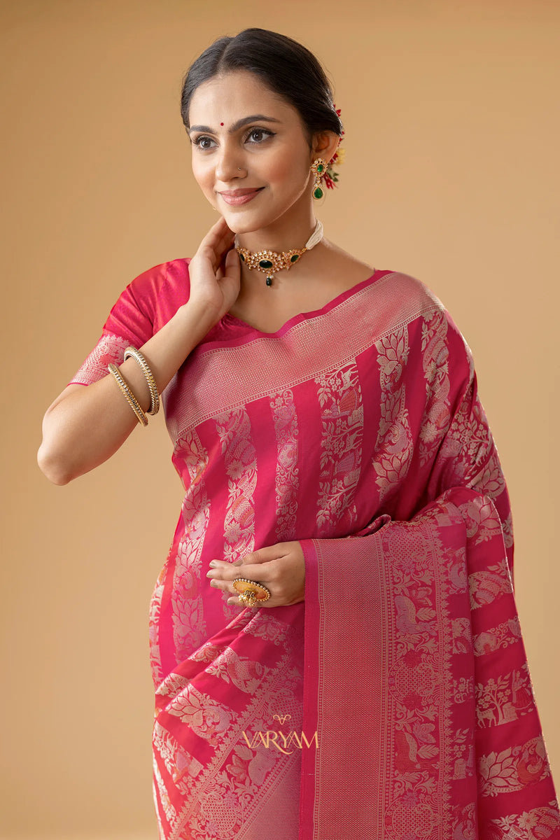 Rekha Silk Pink Saree