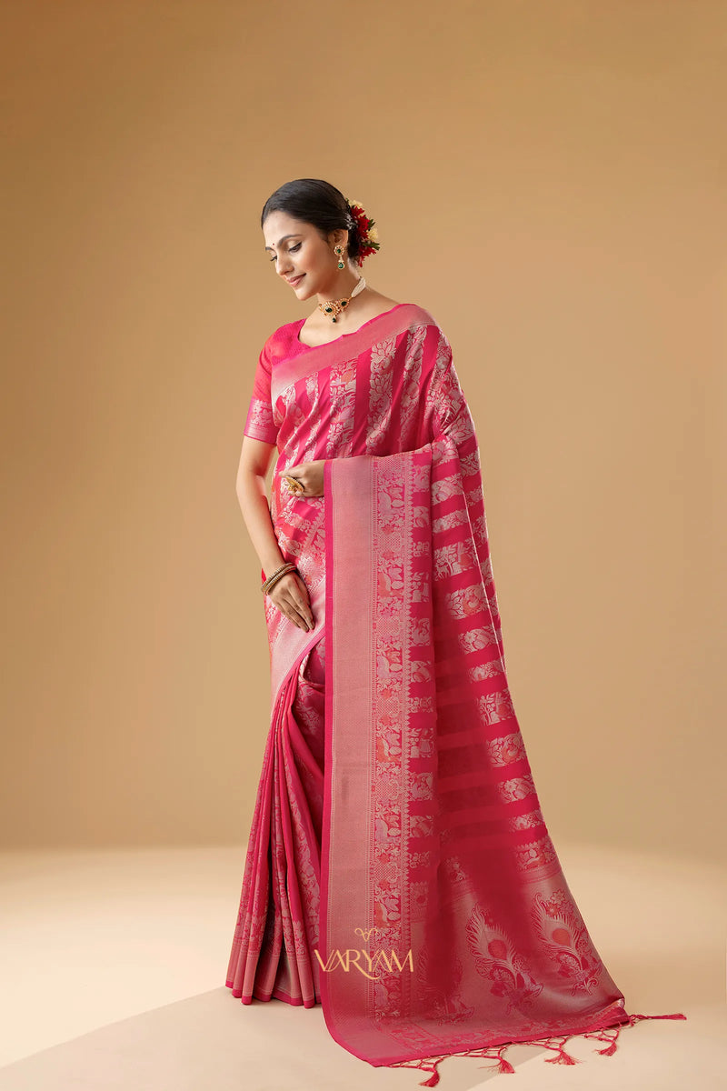 Rekha Silk Pink Saree