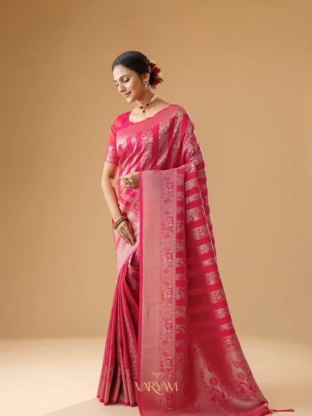 Rekha Silk Pink Saree