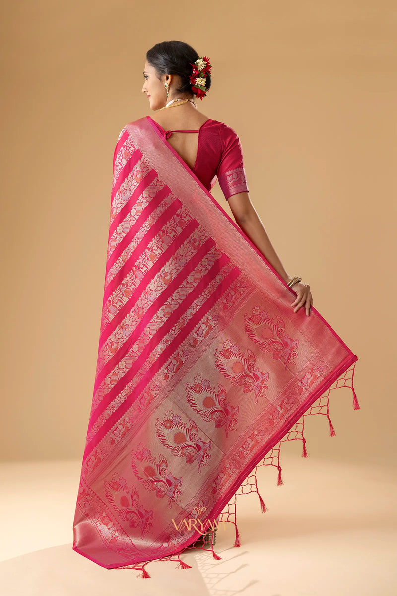 Rekha Silk Pink Saree