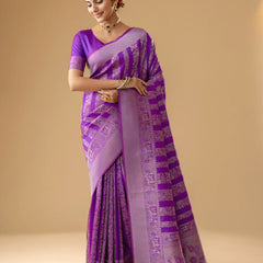 Rekha Silk Purple Saree