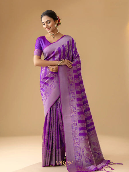 Rekha Silk Purple Saree