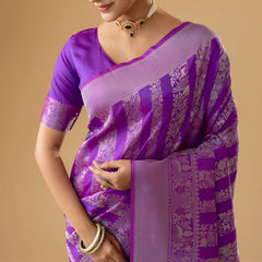 Rekha Silk Purple Saree
