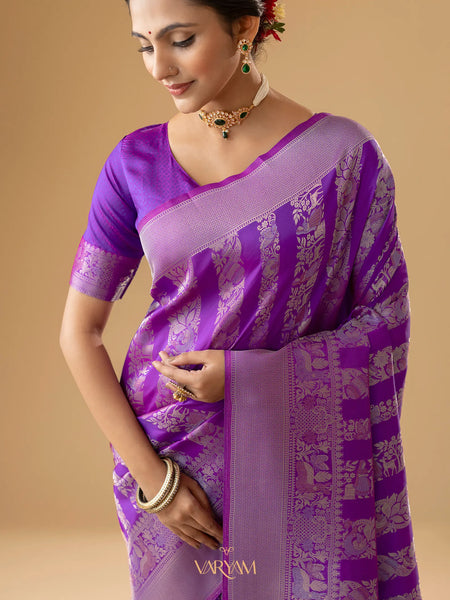 Rekha Silk Purple Saree