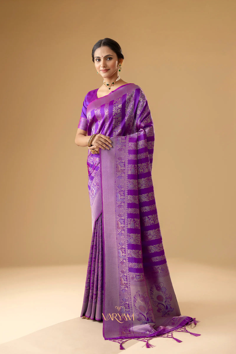 Rekha Silk Purple Saree