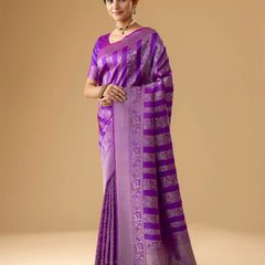 Rekha Silk Purple Saree