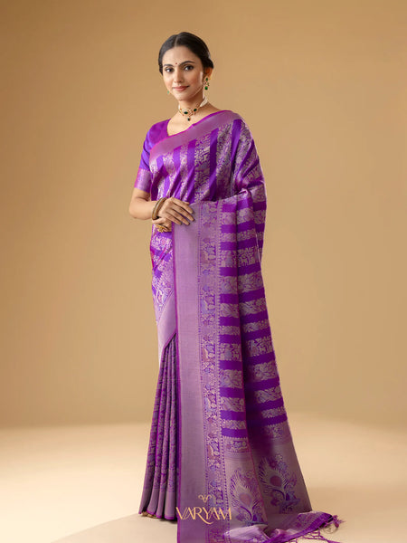 Rekha Silk Purple Saree