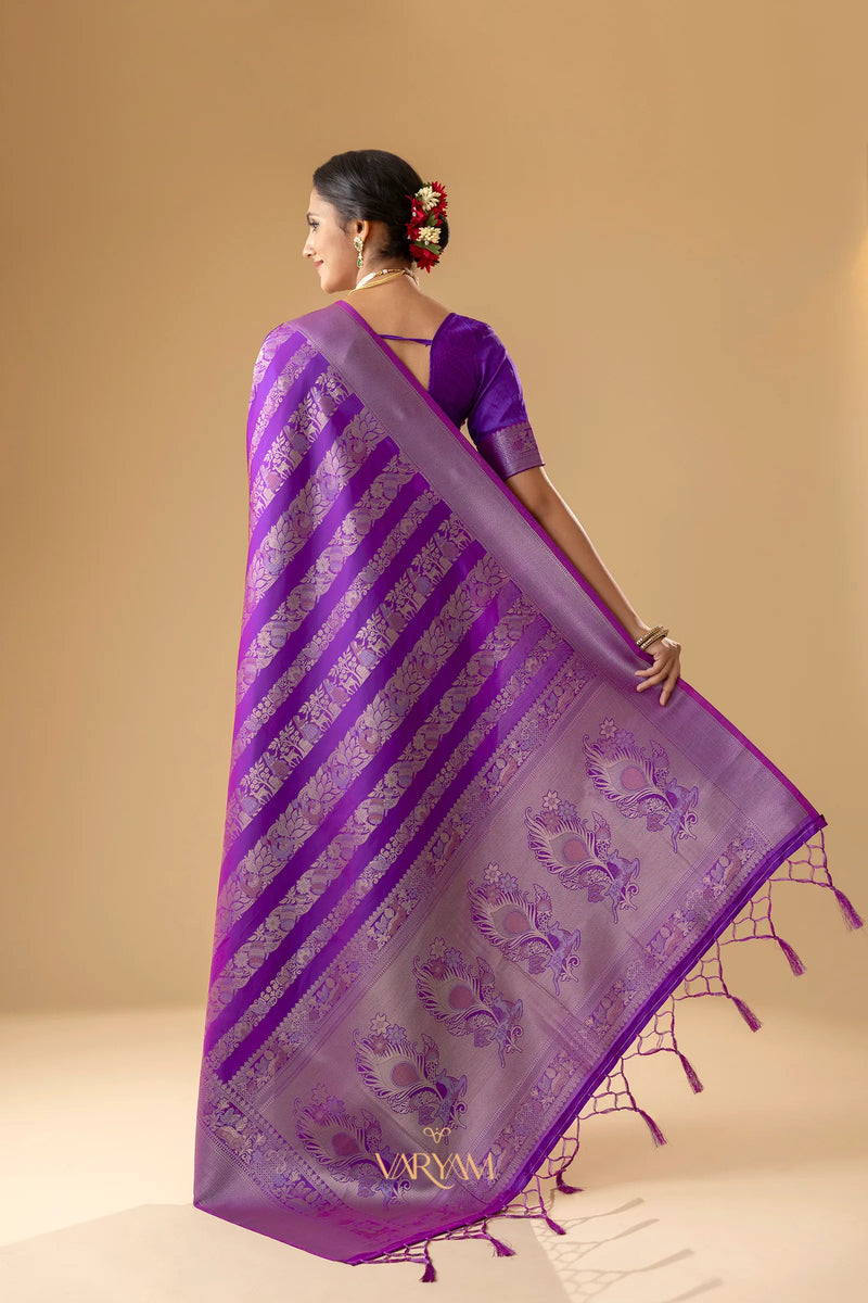 Rekha Silk Purple Saree